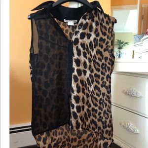 Cheetah/Sheer Buttoned Tank